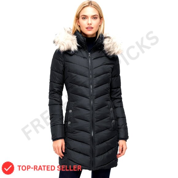 Women's Winter Quilted Down Hooded Parka Jacket Thickened Warm Puffer Coat